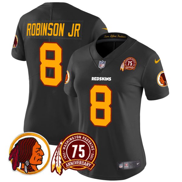 Women's Washington Redskins 75th Patch Throwback Vapor Limited Jersey - All Stitched - Image 20