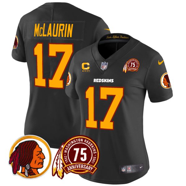 Women's Washington Redskins 75th Patch Throwback Vapor Limited Jersey - All Stitched - Image 23