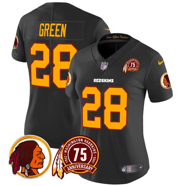 Women's Washington Redskins 75th Patch Throwback Vapor Limited Jersey - All Stitched - Image 25