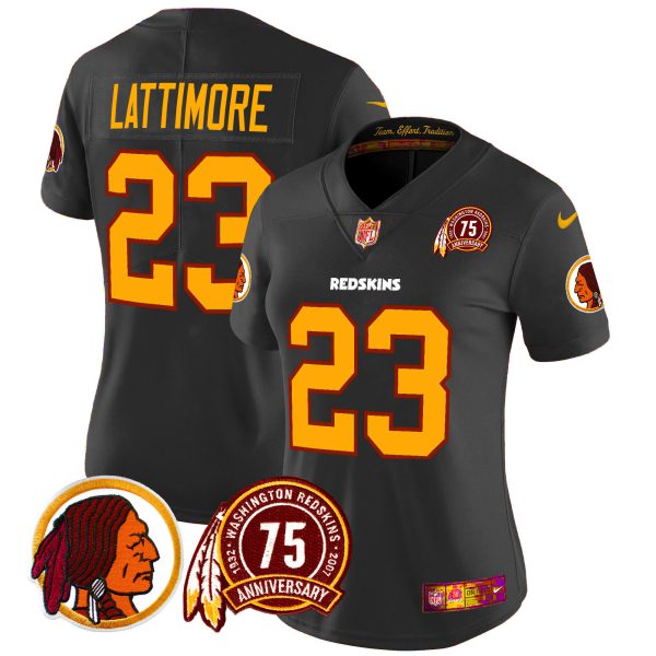 Women's Washington Redskins 75th Patch Throwback Vapor Limited Jersey - All Stitched - Image 26
