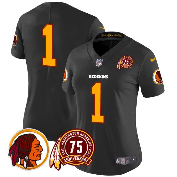Women's Washington Redskins 75th Patch Throwback Vapor Limited Jersey - All Stitched - Image 27