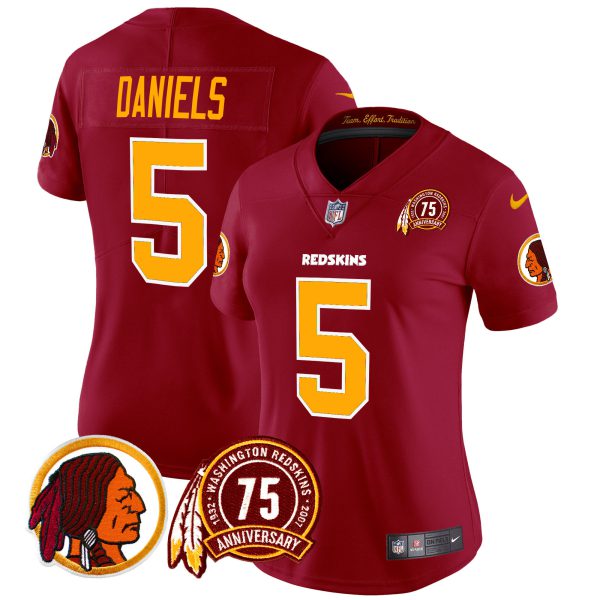 Women's Washington Redskins 75th Patch Throwback Vapor Limited Jersey - All Stitched - Image 28