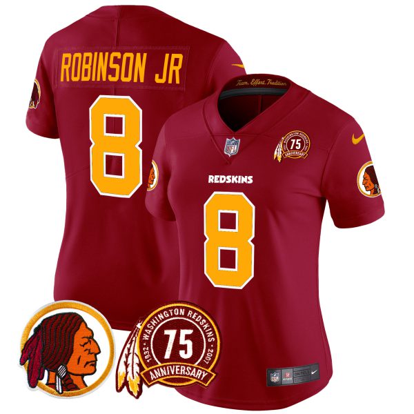 Women's Washington Redskins 75th Patch Throwback Vapor Limited Jersey - All Stitched - Image 29