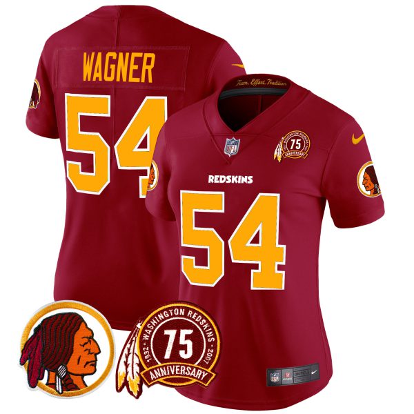 Women's Washington Redskins 75th Patch Throwback Vapor Limited Jersey - All Stitched - Image 31