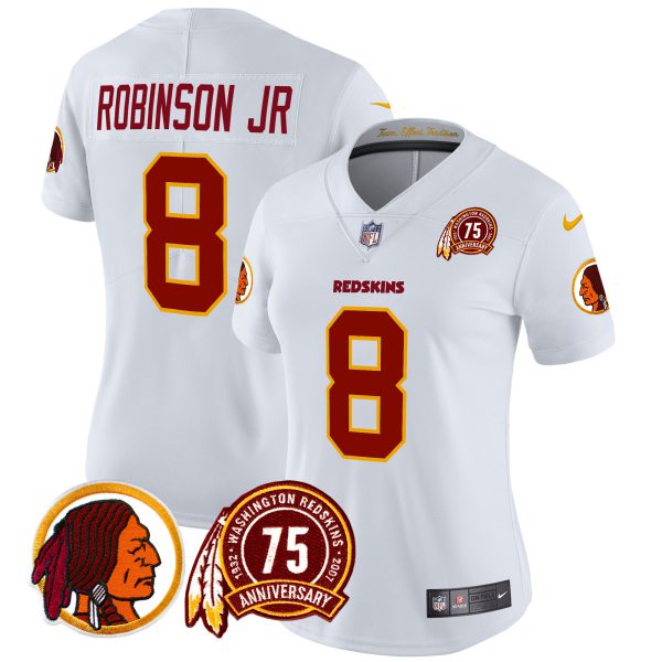 Women's Washington Redskins 75th Patch Throwback Vapor Limited Jersey - All Stitched - Image 38