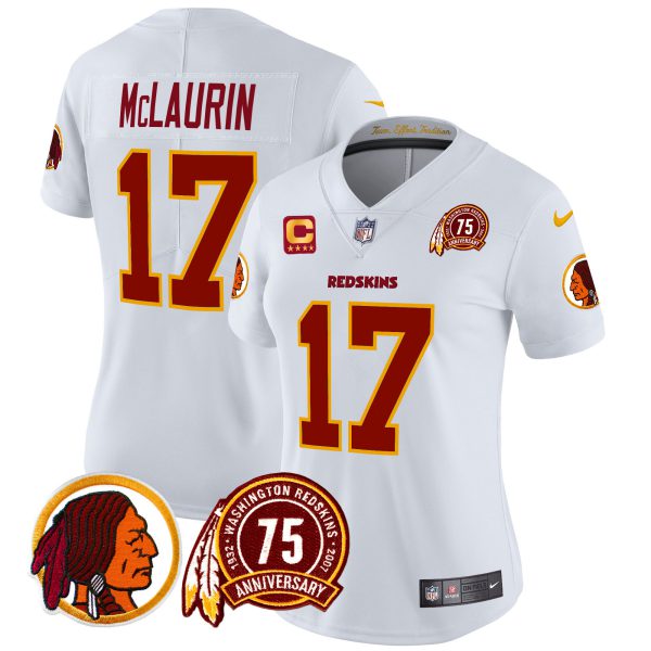 Women's Washington Redskins 75th Patch Throwback Vapor Limited Jersey - All Stitched - Image 41