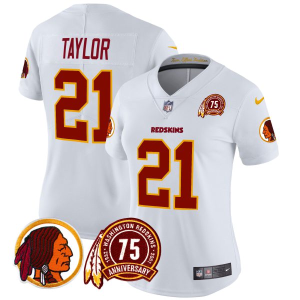 Women's Washington Redskins 75th Patch Throwback Vapor Limited Jersey - All Stitched - Image 42