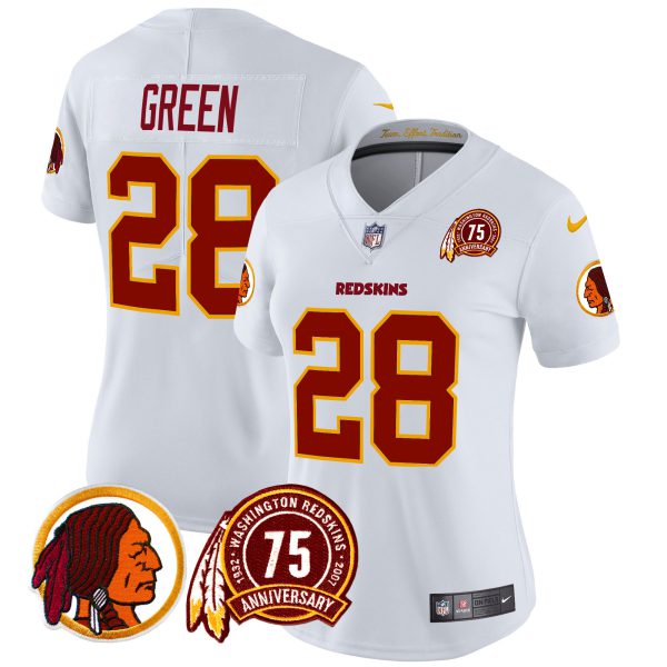 Women's Washington Redskins 75th Patch Throwback Vapor Limited Jersey - All Stitched - Image 43