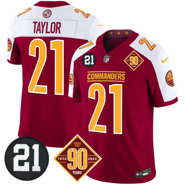 Men's Washington Commanders 90th & Sean Taylor Patch Vapor Limited Jersey - All Stitched - Image 2