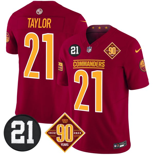 Men's Washington Commanders 90th & Sean Taylor Patch Vapor Limited Jersey - All Stitched - Image 26