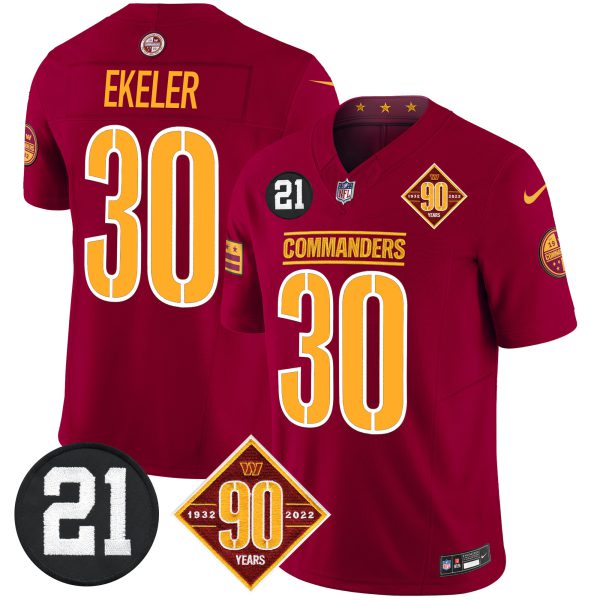 Men's Washington Commanders 90th & Sean Taylor Patch Vapor Limited Jersey - All Stitched - Image 28