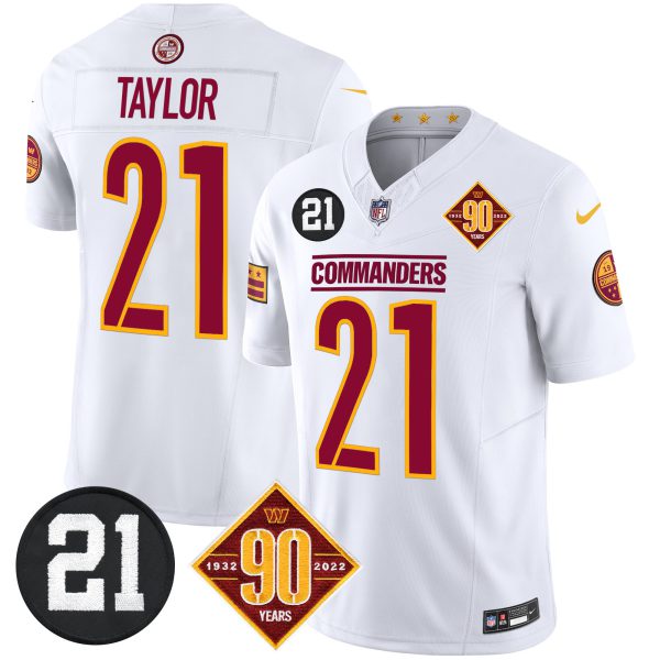 Men's Washington Commanders 90th & Sean Taylor Patch Vapor Limited Jersey - All Stitched - Image 34