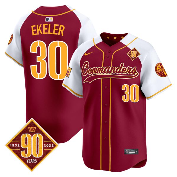 Men's Washington Commanders 90th Anniversary Patch Vapor Premier Limited Jersey - All Stitched - Image 3
