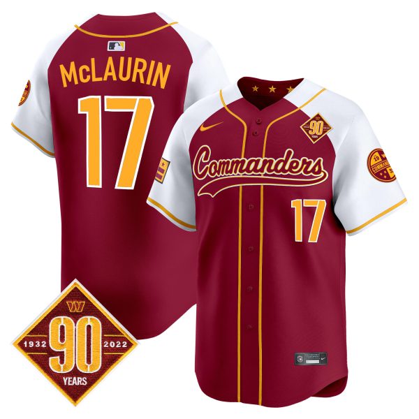 Men's Washington Commanders 90th Anniversary Patch Vapor Premier Limited Jersey - All Stitched - Image 5