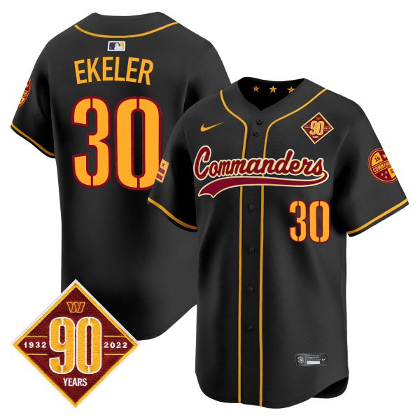 Men's Washington Commanders 90th Anniversary Patch Vapor Premier Limited Jersey - All Stitched - Image 19