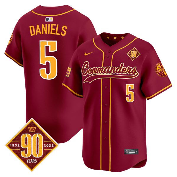 Men's Washington Commanders 90th Anniversary Patch Vapor Premier Limited Jersey - All Stitched - Image 25