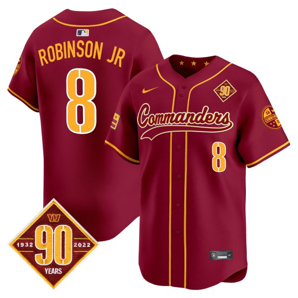 Men's Washington Commanders 90th Anniversary Patch Vapor Premier Limited Jersey - All Stitched - Image 26