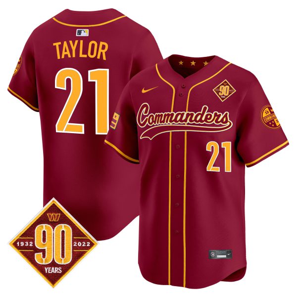 Men's Washington Commanders 90th Anniversary Patch Vapor Premier Limited Jersey - All Stitched - Image 30