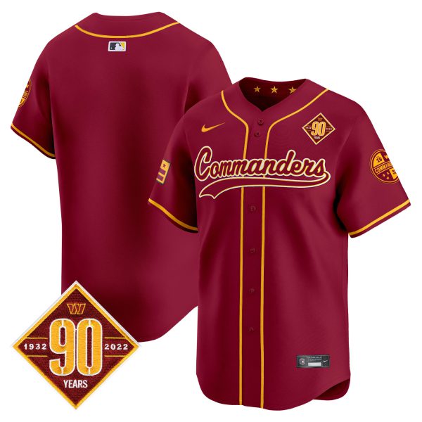 Men's Washington Commanders 90th Anniversary Patch Vapor Premier Limited Jersey - All Stitched - Image 32