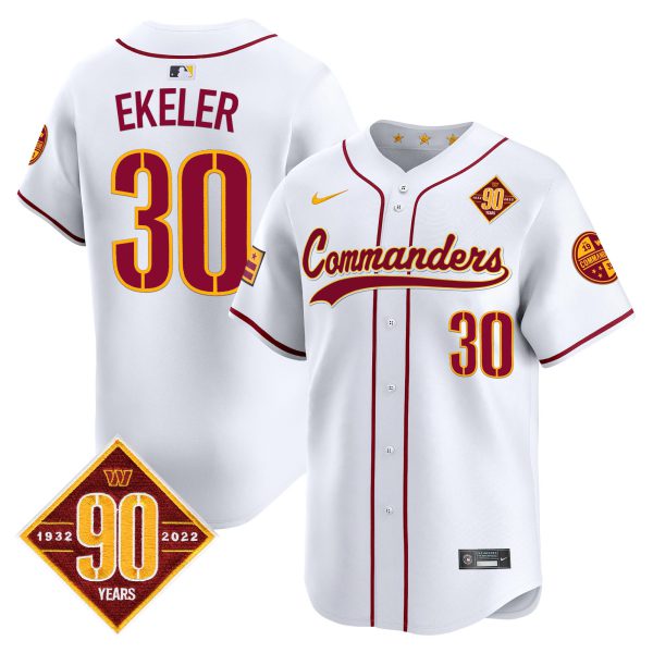 Men's Washington Commanders 90th Anniversary Patch Vapor Premier Limited Jersey - All Stitched - Image 35