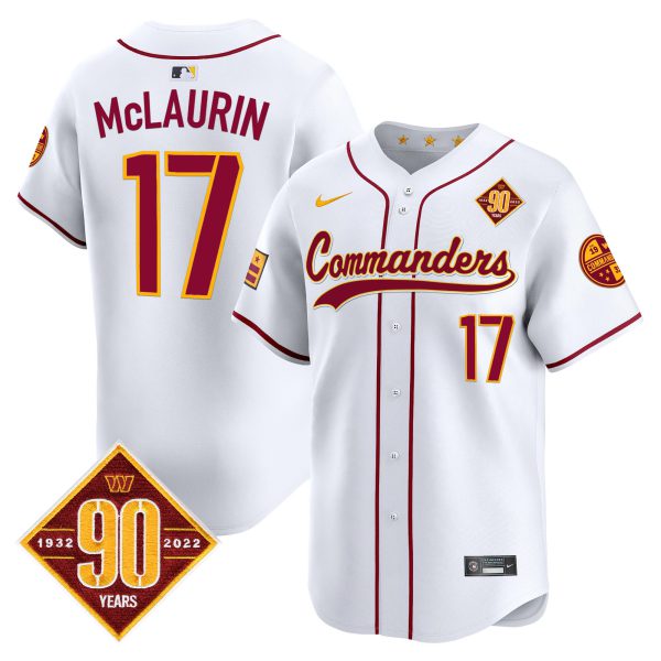 Men's Washington Commanders 90th Anniversary Patch Vapor Premier Limited Jersey - All Stitched - Image 37