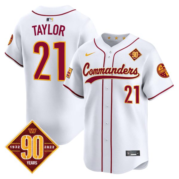 Men's Washington Commanders 90th Anniversary Patch Vapor Premier Limited Jersey - All Stitched - Image 38