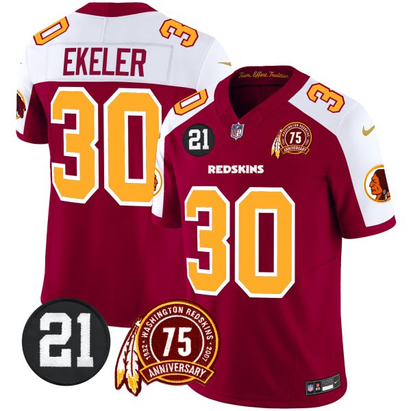 Men's Washington Redskins 75th & Sean Taylor Patch Vapor Limited Jersey - All Stitched - Image 31