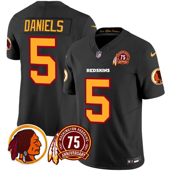 Men's Washington Redskins 75th Patch Throwback Vapor Limited Jersey - All Stitched - Image 10