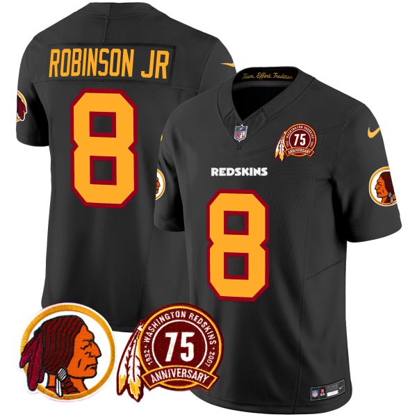 Men's Washington Redskins 75th Patch Throwback Vapor Limited Jersey - All Stitched - Image 11
