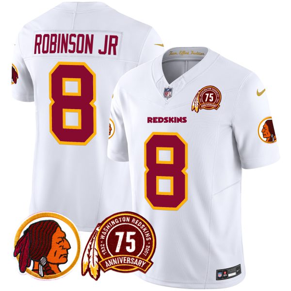 Men's Washington Redskins 75th Patch Throwback Vapor Limited Jersey - All Stitched - Image 20