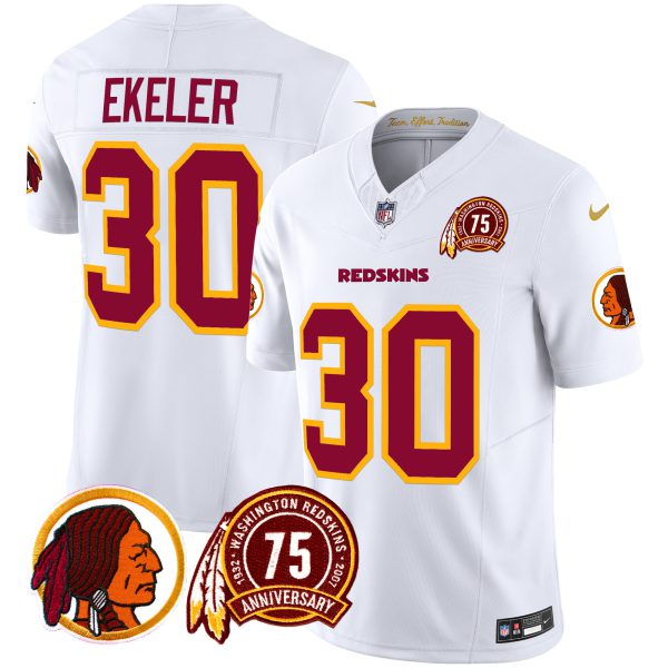 Men's Washington Redskins 75th Patch Throwback Vapor Limited Jersey - All Stitched - Image 21