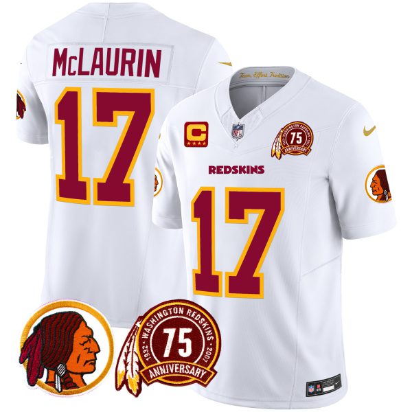 Men's Washington Redskins 75th Patch Throwback Vapor Limited Jersey - All Stitched - Image 23