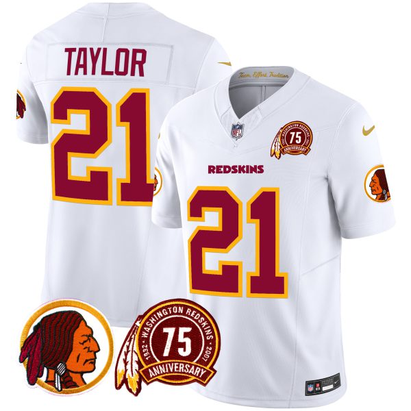 Men's Washington Redskins 75th Patch Throwback Vapor Limited Jersey - All Stitched - Image 24