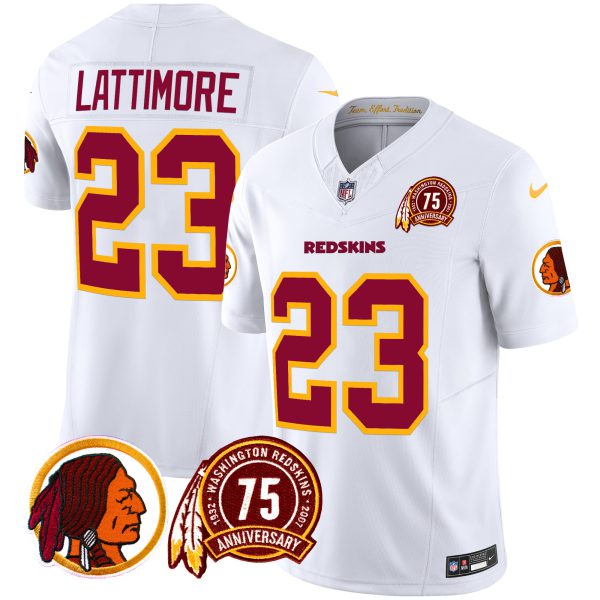 Men's Washington Redskins 75th Patch Throwback Vapor Limited Jersey - All Stitched - Image 26
