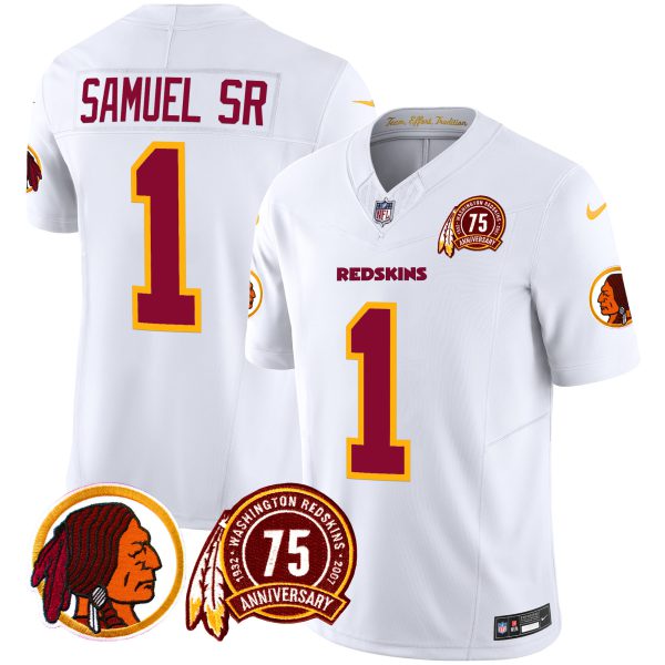 Men's Washington Redskins 75th Patch Throwback Vapor Limited Jersey - All Stitched - Image 27