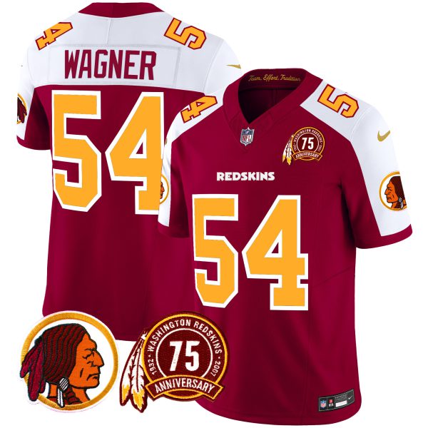 Men's Washington Redskins 75th Patch Throwback Vapor Limited Jersey - All Stitched - Image 31