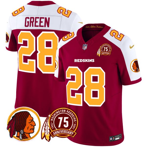 Men's Washington Redskins 75th Patch Throwback Vapor Limited Jersey - All Stitched - Image 34