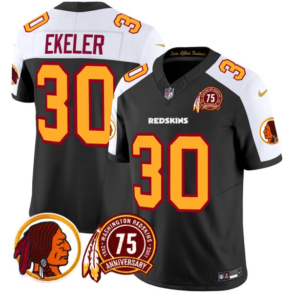 Men's Washington Redskins 75th Patch Throwback Vapor Limited Jersey - All Stitched - Image 39