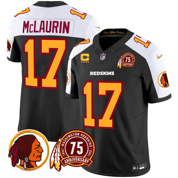 Men's Washington Redskins 75th Patch Throwback Vapor Limited Jersey - All Stitched - Image 41