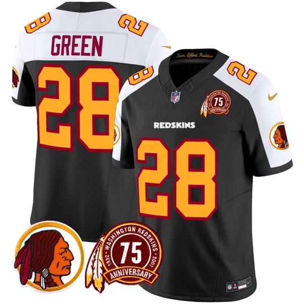 Men's Washington Redskins 75th Patch Throwback Vapor Limited Jersey - All Stitched - Image 43