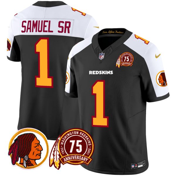 Men's Washington Redskins 75th Patch Throwback Vapor Limited Jersey - All Stitched - Image 45