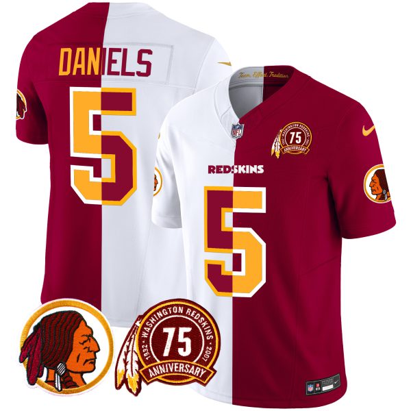 Men's Washington Redskins 75th Patch Throwback Vapor Limited Jersey - All Stitched - Image 46