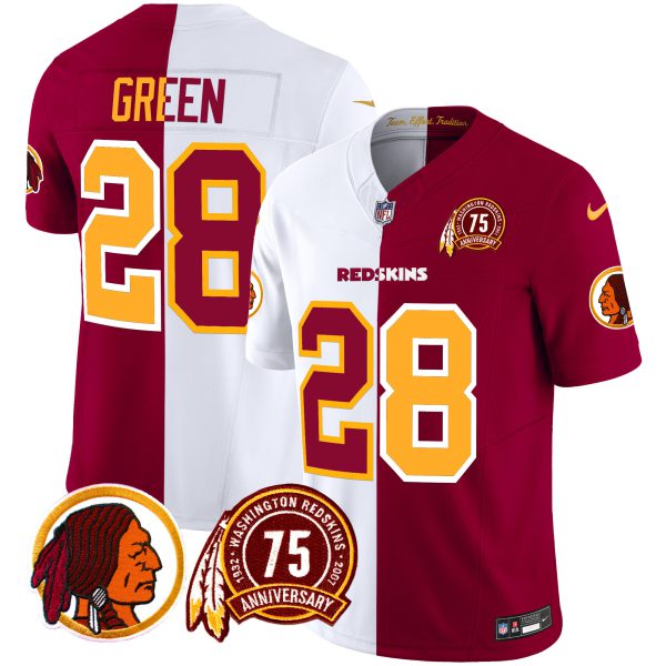 Men's Washington Redskins 75th Patch Throwback Vapor Limited Jersey - All Stitched - Image 52