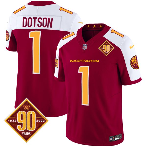 Men's Washington Commanders 90th Anniversary Patch Vapor Jersey V3 - All Stitched - Image 5