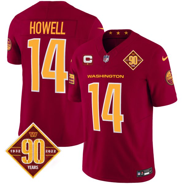 Men's Washington Commanders 90th Anniversary Patch Vapor Jersey V3 - All Stitched - Image 16