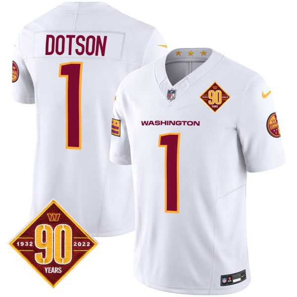 Men's Washington Commanders 90th Anniversary Patch Vapor Jersey V3 - All Stitched - Image 25