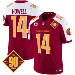 Men's Washington Commanders 90th Anniversary Patch Vapor Jersey V3 - All Stitched