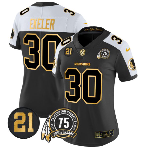 Women's Washington Redskins 75th & Sean Taylor Patch Gold Vapor Limited Jersey - All Stitched - Image 4