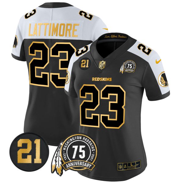 Women's Washington Redskins 75th & Sean Taylor Patch Gold Vapor Limited Jersey - All Stitched - Image 8