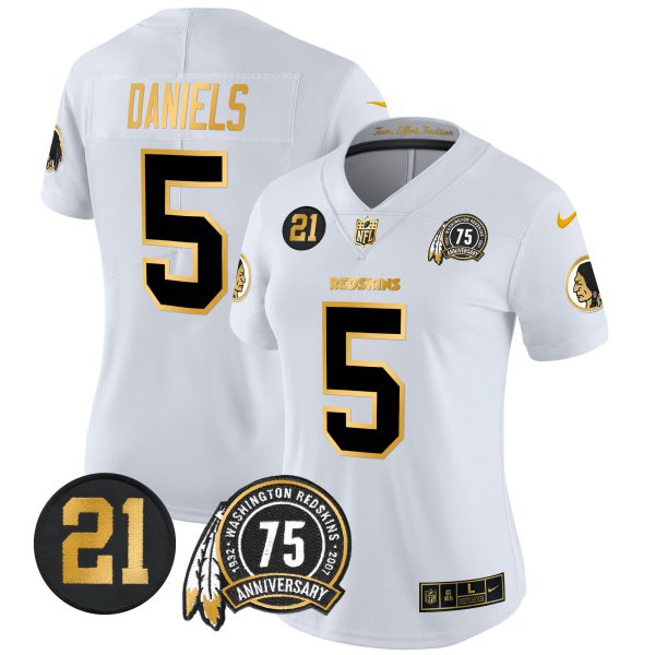 Women's Washington Redskins 75th & Sean Taylor Patch Gold Vapor Limited Jersey - All Stitched - Image 9